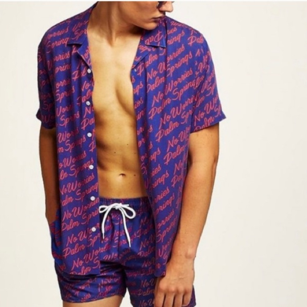 TOPMAN No Worries Palm Springs Short Sleeve Shirt